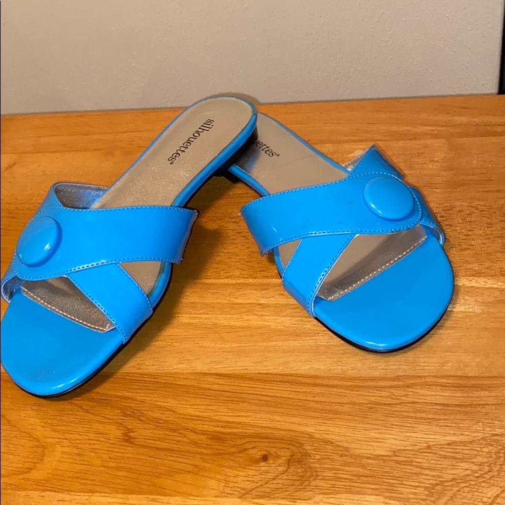 Slip-On Blue Flat Sandals      New